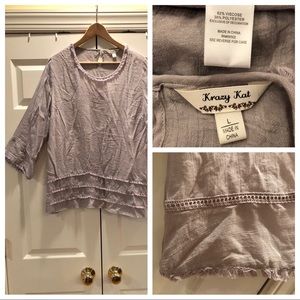 Krazy Kat 3/4 length sleeve top